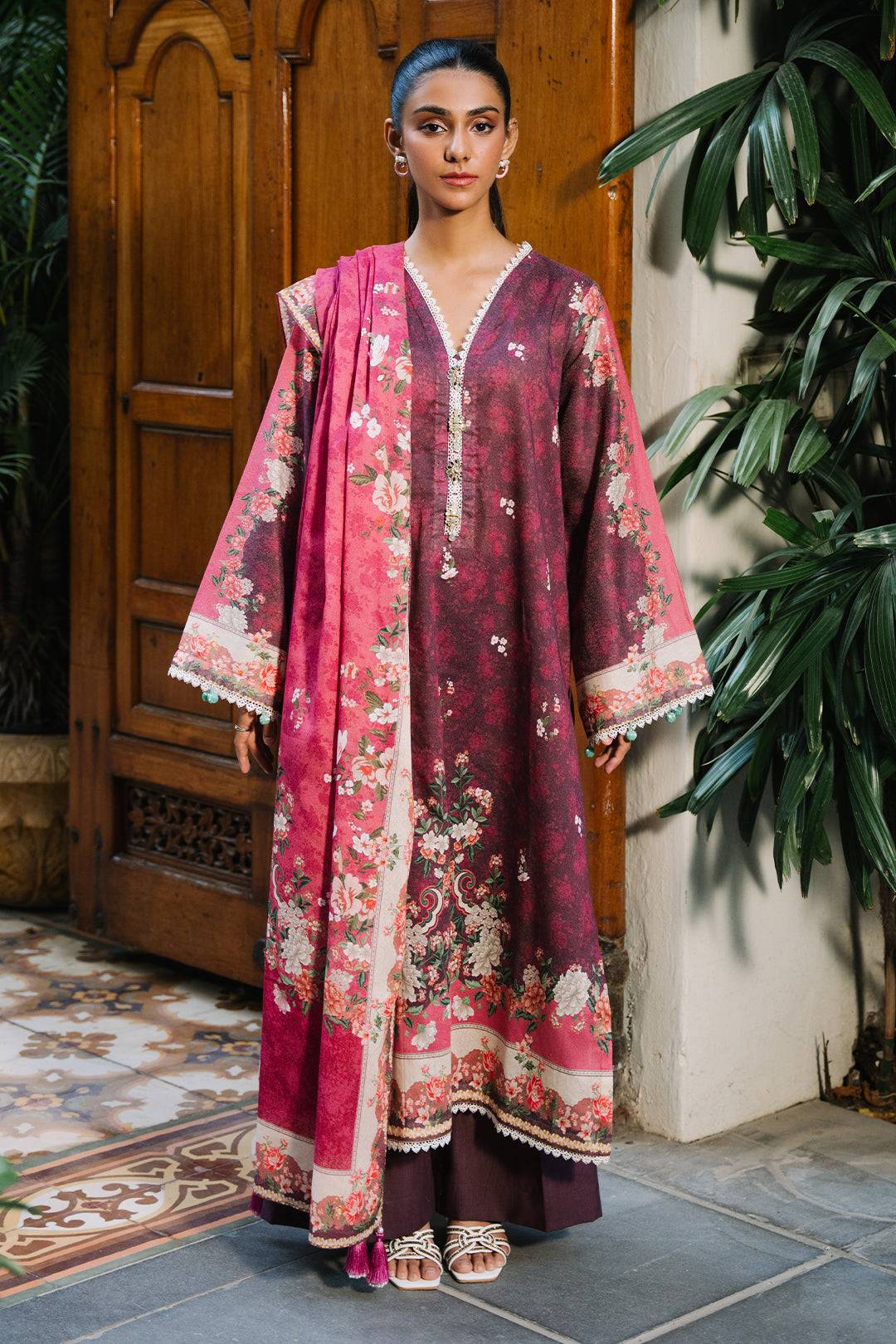 Zellbury | Unstitched 3 Piece Karandi | Shirt Shalwar Dupatta - 0301 by Maria Faisal - Registered Vendor of : Zellbury Women - type : Essential Unstitched - 100% original wedding dresses
