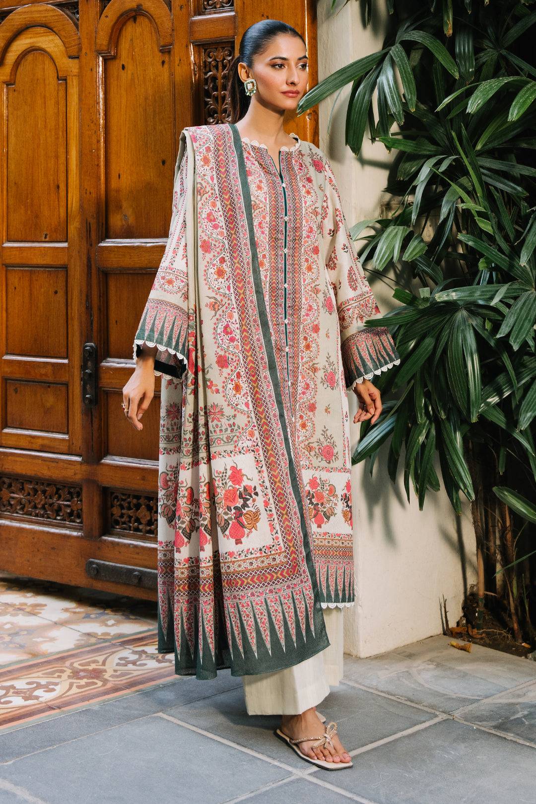 Zellbury | Unstitched 3 Piece Karandi | Shirt Shalwar Dupatta - 0302 by Maria Faisal - Registered Vendor of : Zellbury Women - type : Essential Unstitched - 100% original wedding dresses