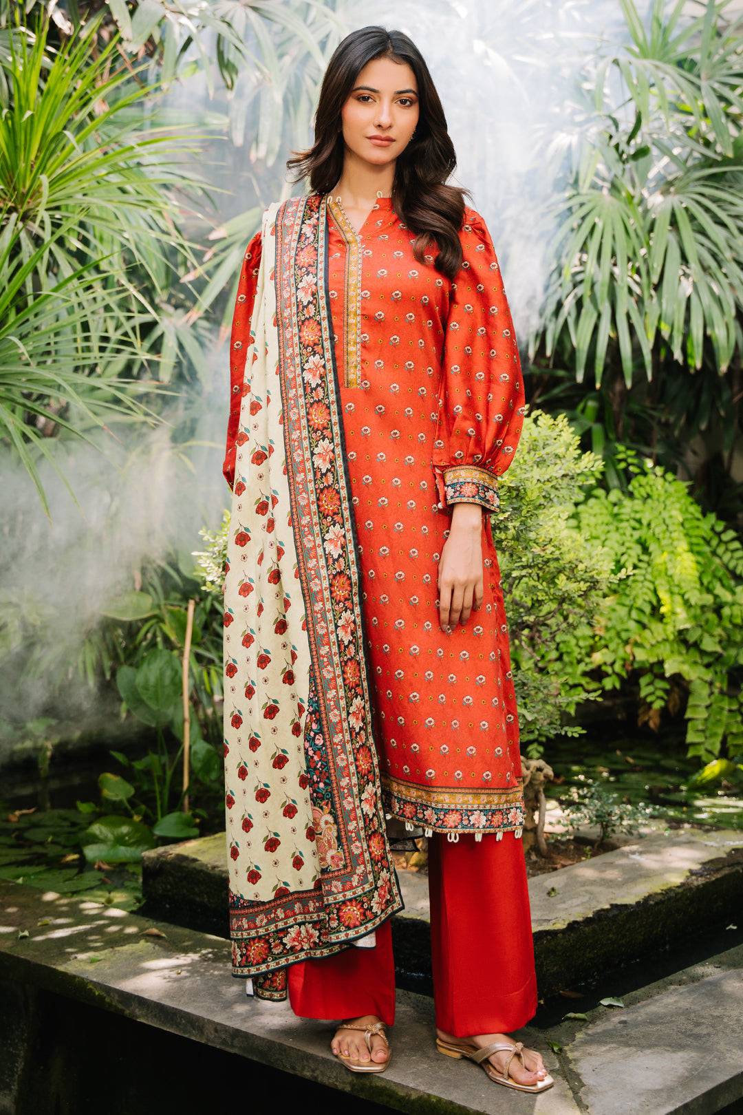 Zellbury | Unstitched 3 Piece Cotail | Shirt Shalwar Dupatta - 0307 by Maria Faisal - Registered Vendor of : Zellbury Women - type : Essential Unstitched - 100% original wedding dresses