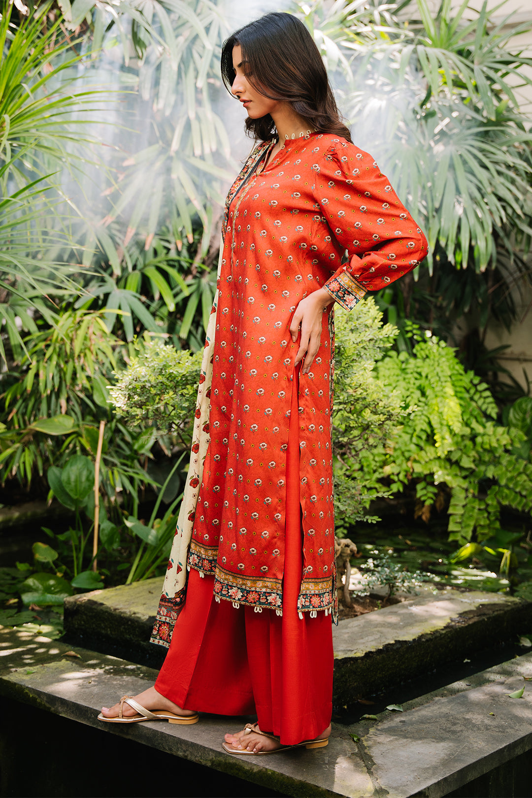 Zellbury | Unstitched 3 Piece Cotail | Shirt Shalwar Dupatta - 0307 by Maria Faisal - Registered Vendor of : Zellbury Women - type : Essential Unstitched - 100% original wedding dresses