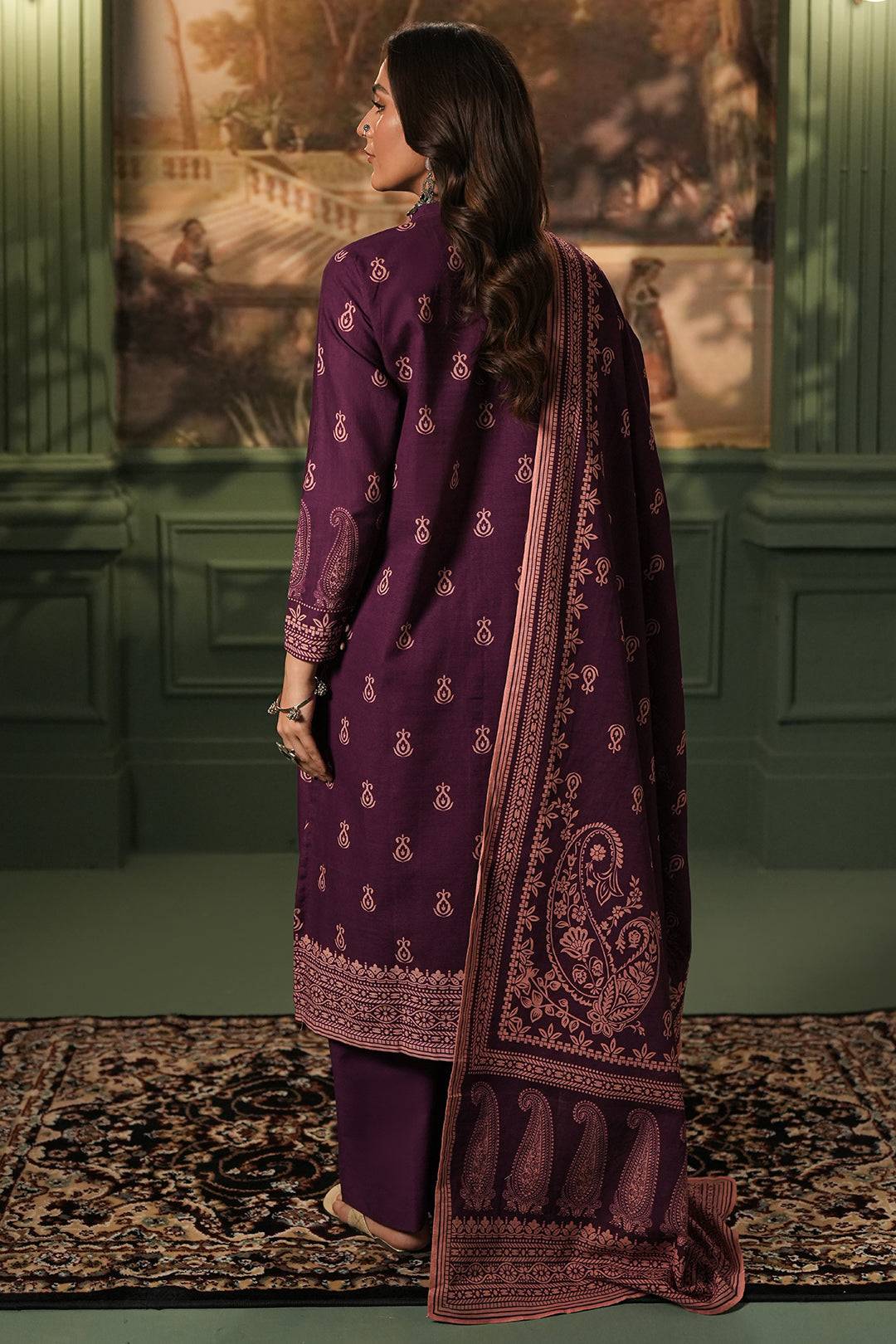 Zellbury | Unstitched 3 Piece Khaddar | Shirt Shalwar Dupatta - 0360 by Maria Faisal - Registered Vendor of : Zellbury Women - type : Essential Unstitched - 100% original wedding dresses