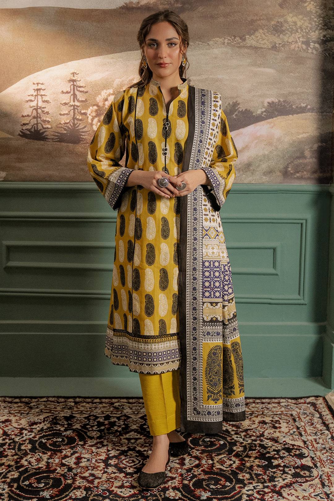 Zellbury | Unstitched 3 Piece Khaddar | Shirt Shalwar Dupatta - 0371 by Maria Faisal - Registered Vendor of : Zellbury Women - type : Essential Unstitched - 100% original wedding dresses