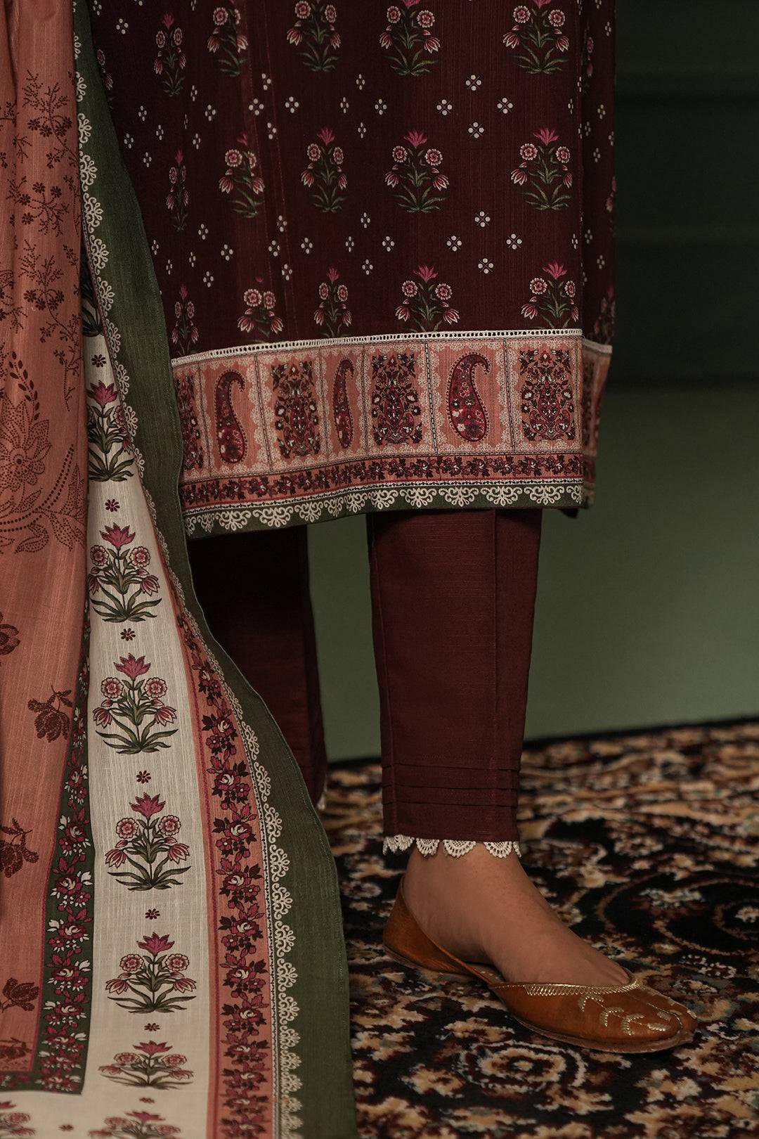 Zellbury | Unstitched 3 Piece Khaddar | Shirt Shalwar Dupatta - 0373 by Maria Faisal - Registered Vendor of : Zellbury Women - type : Essential Unstitched - 100% original wedding dresses