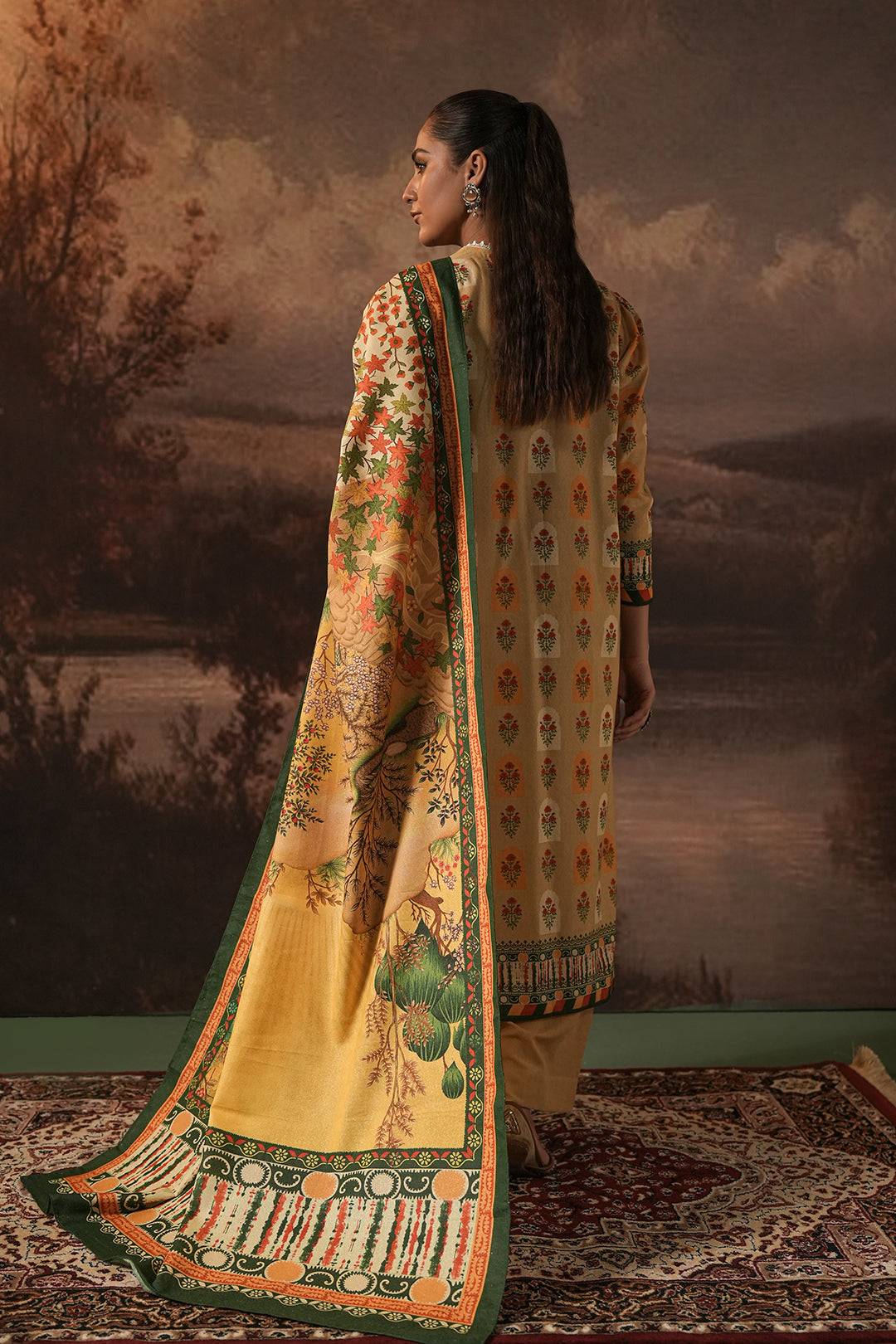 Zellbury | Unstitched 3 Piece Karandi | Shirt Shalwar Dupatta - 0379 by Maria Faisal - Registered Vendor of : Zellbury Women - type : Essential Unstitched - 100% original wedding dresses