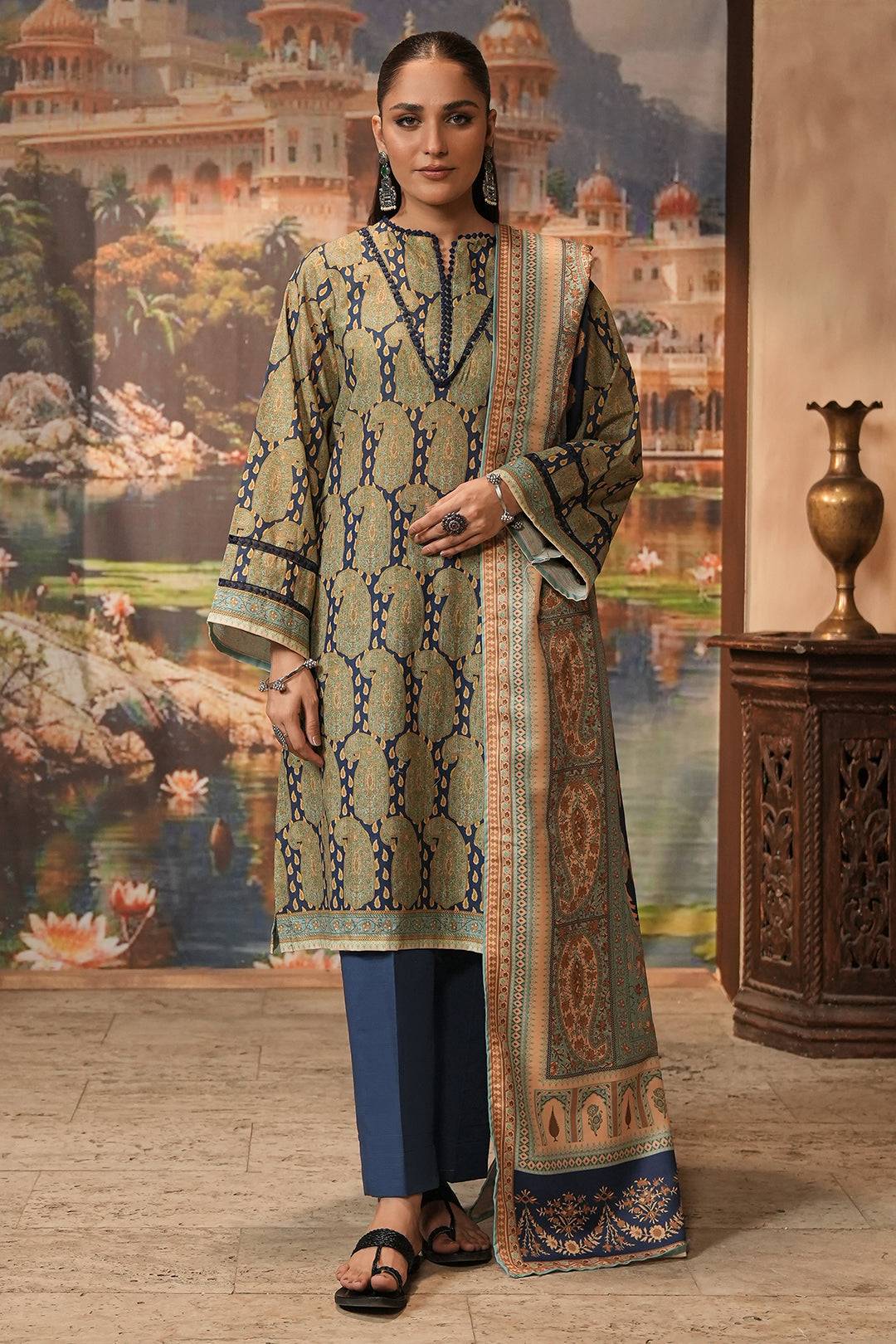Zellbury | Unstitched 3 Piece Khaddar | Shirt Shalwar Shawl - 0381 by Maria Faisal - Registered Vendor of : Zellbury Women - type : Essential Unstitched - 100% original wedding dresses