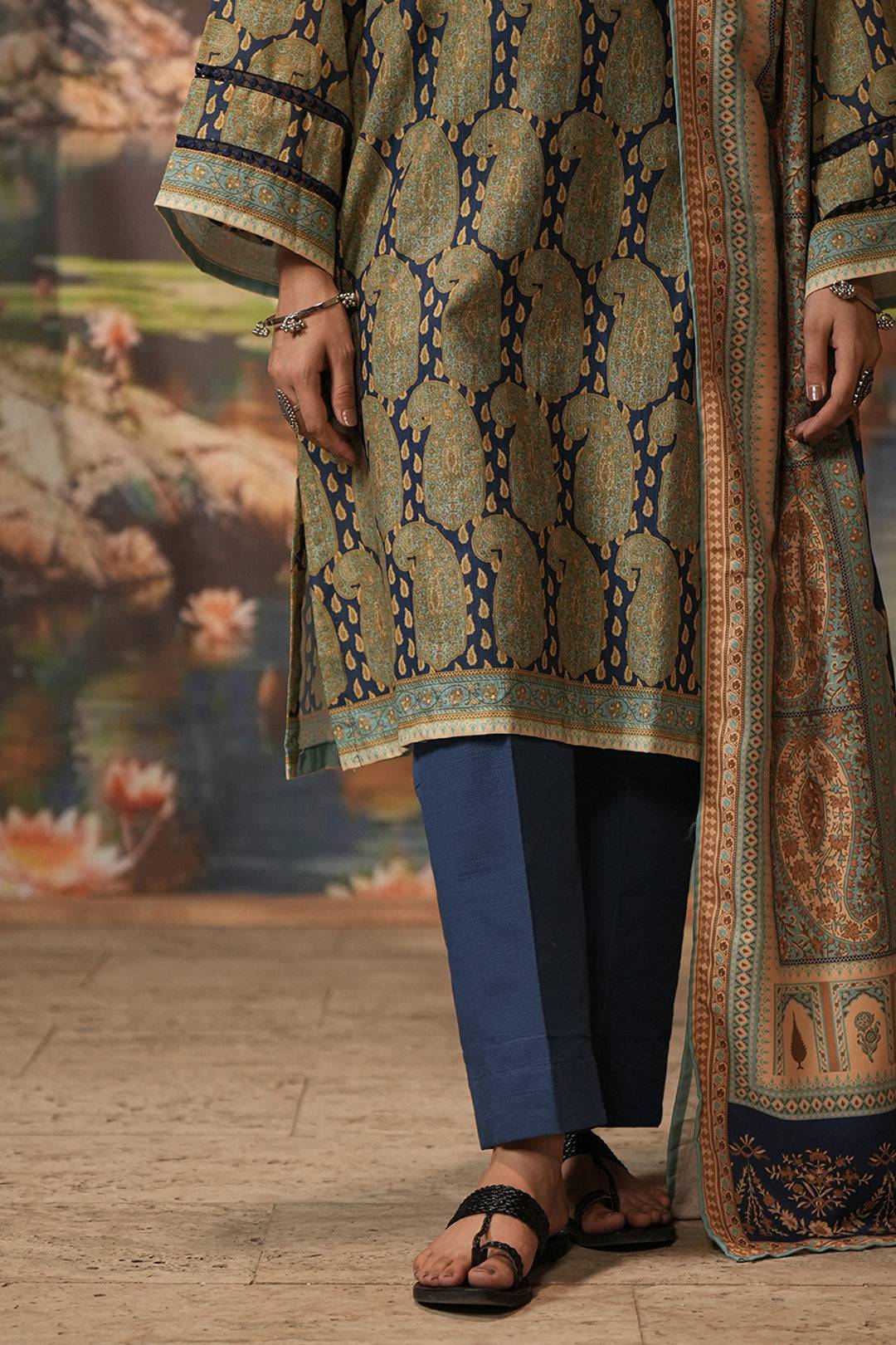 Zellbury | Unstitched 3 Piece Khaddar | Shirt Shalwar Shawl - 0381 by Maria Faisal - Registered Vendor of : Zellbury Women - type : Essential Unstitched - 100% original wedding dresses