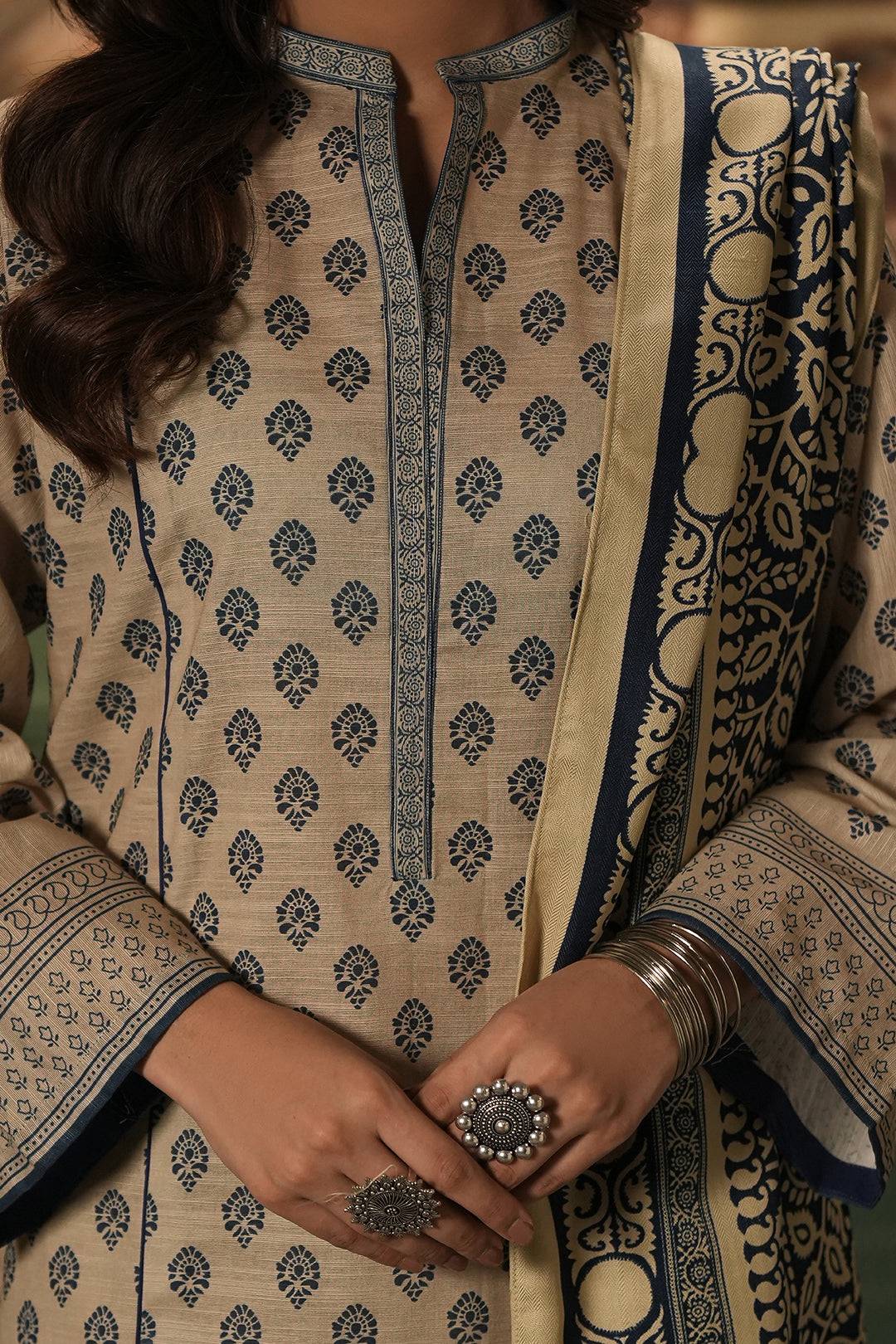 Zellbury | Unstitched 3 Piece Khaddar | Shirt Shalwar Shawl - 0392 by Maria Faisal - Registered Vendor of : Zellbury Women - type : Essential Unstitched - 100% original wedding dresses