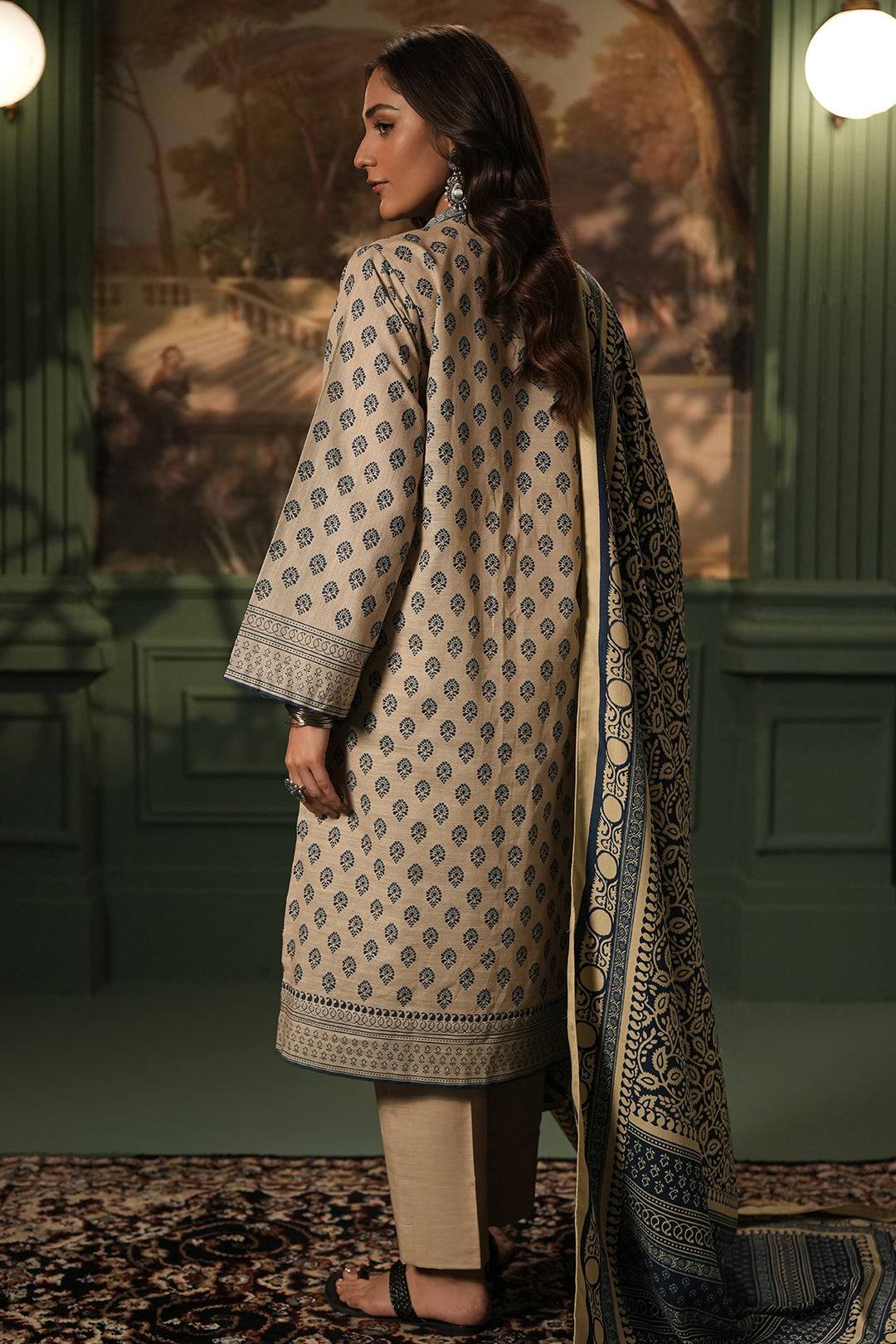 Zellbury | Unstitched 3 Piece Khaddar | Shirt Shalwar Shawl - 0392 by Maria Faisal - Registered Vendor of : Zellbury Women - type : Essential Unstitched - 100% original wedding dresses