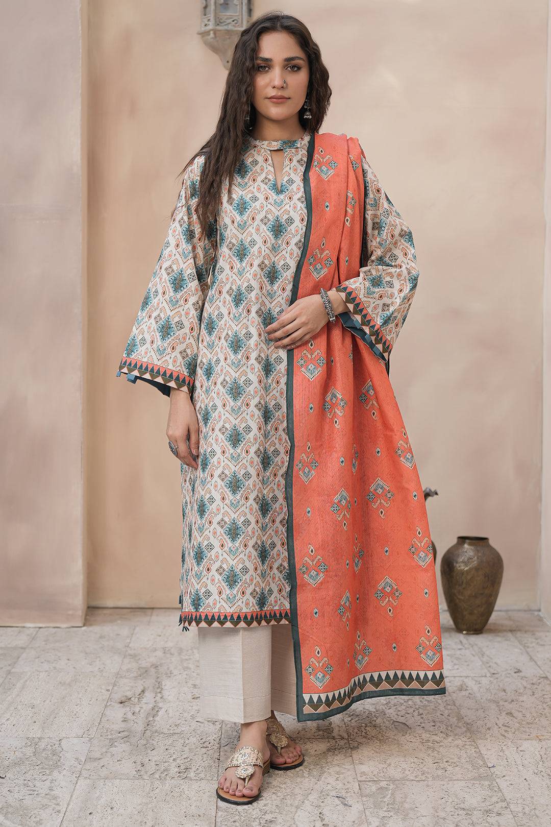 Zellbury | Unstitched 3 Piece Khaddar | Shirt Shalwar Dupatta - 0443 by Maria Faisal - Registered Vendor of : Zellbury Women - type : Essential Unstitched - 100% original wedding dresses