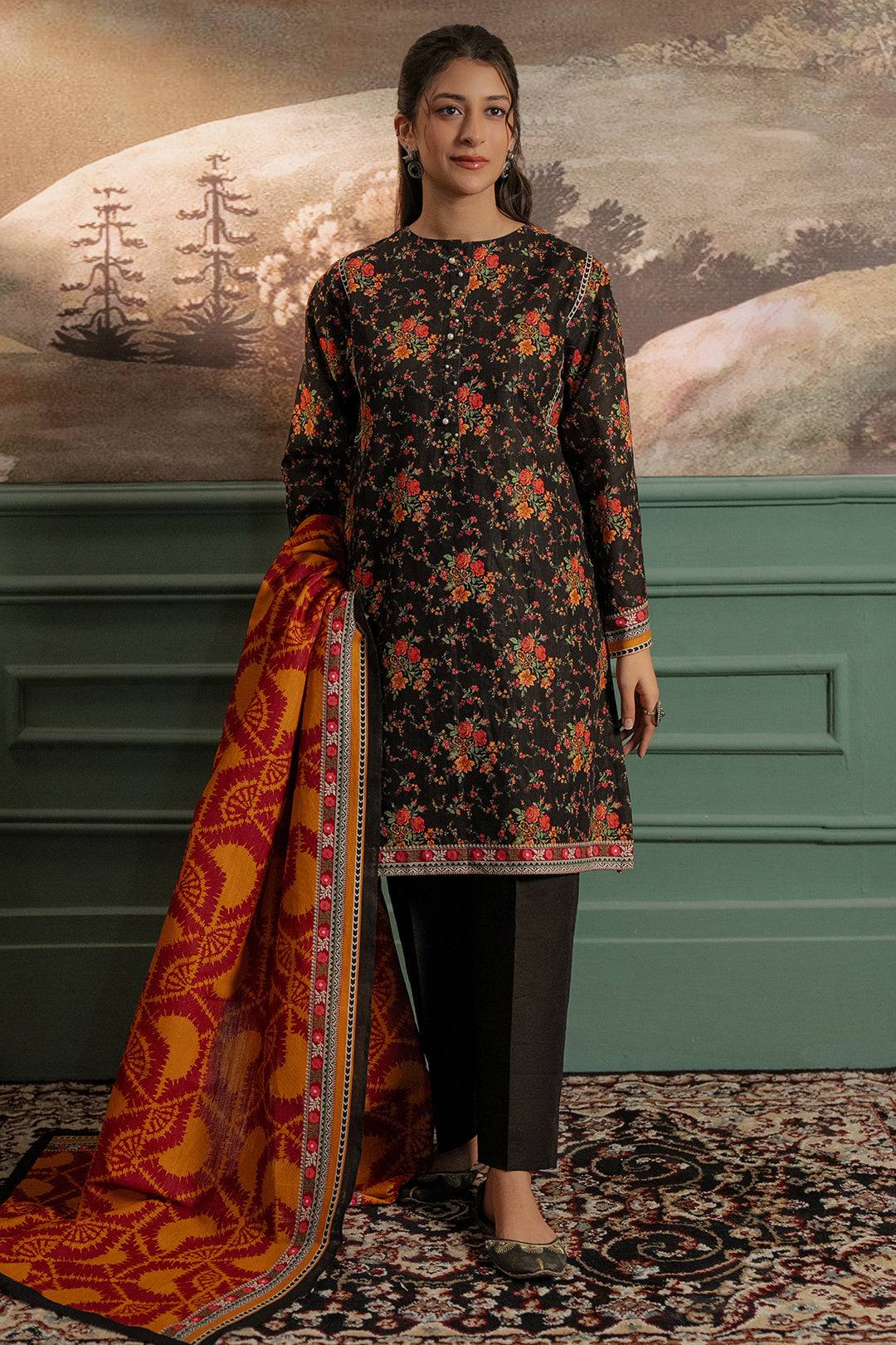 Zellbury | Unstitched 3 Piece Khaddar | Shirt Shalwar Dupatta - 0447 by Maria Faisal - Registered Vendor of : Zellbury Women - type : Essential Unstitched - 100% original wedding dresses