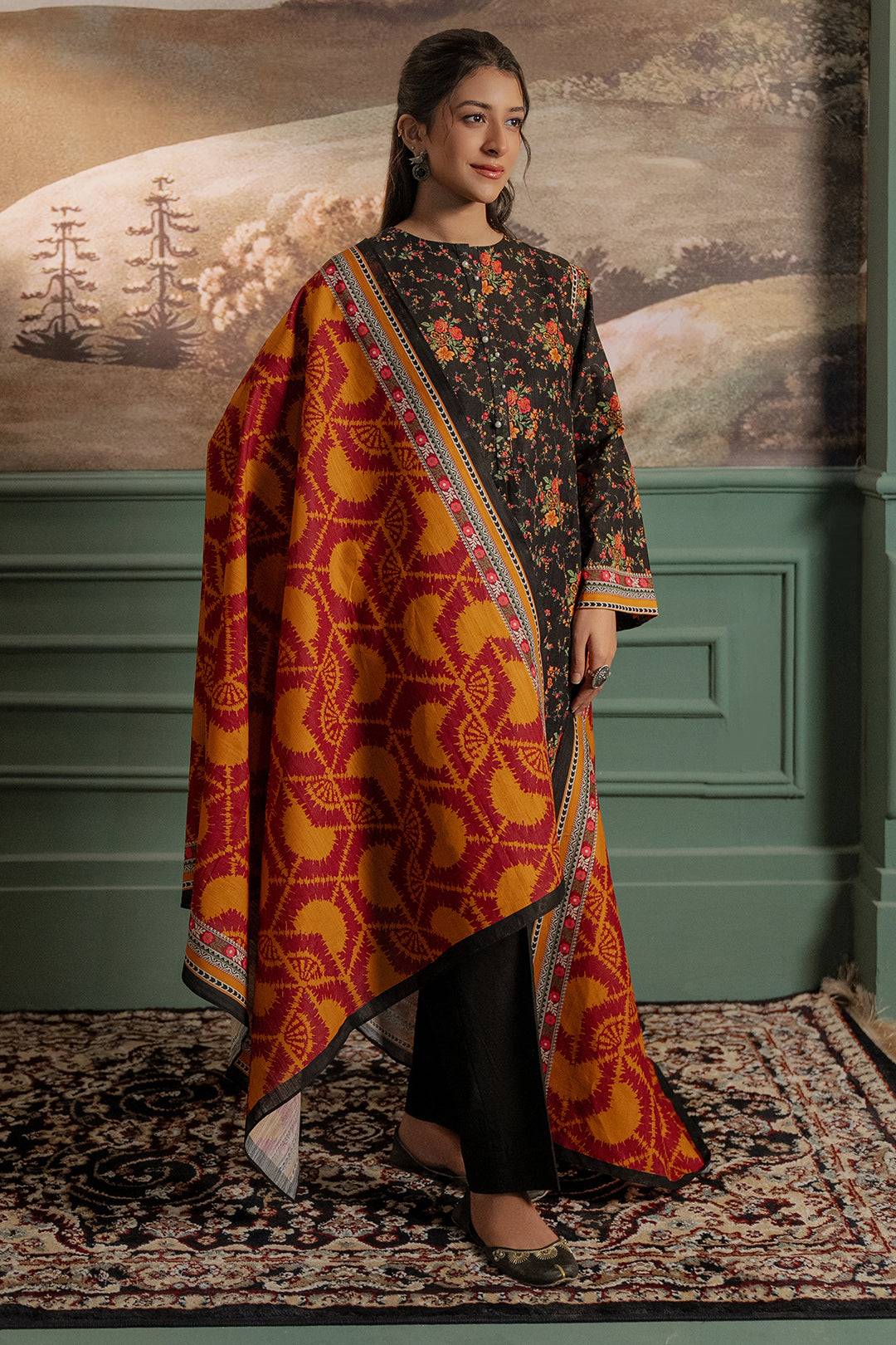 Zellbury | Unstitched 3 Piece Khaddar | Shirt Shalwar Dupatta - 0447 by Maria Faisal - Registered Vendor of : Zellbury Women - type : Essential Unstitched - 100% original wedding dresses