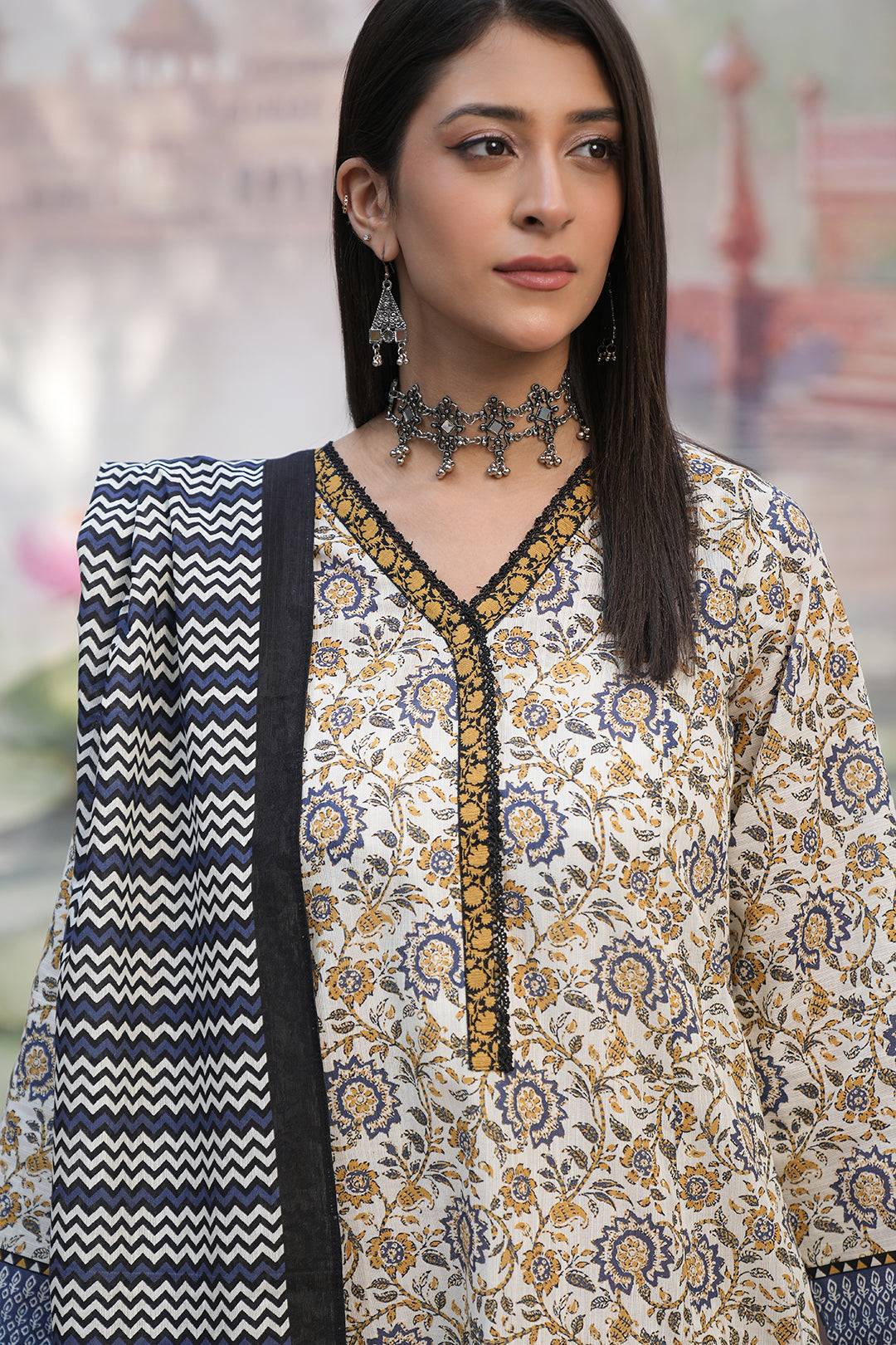 Zellbury | Unstitched 3 Piece Khaddar | Shirt Shalwar Dupatta - 0452 by Maria Faisal - Registered Vendor of : Zellbury Women - type : Essential Unstitched - 100% original wedding dresses
