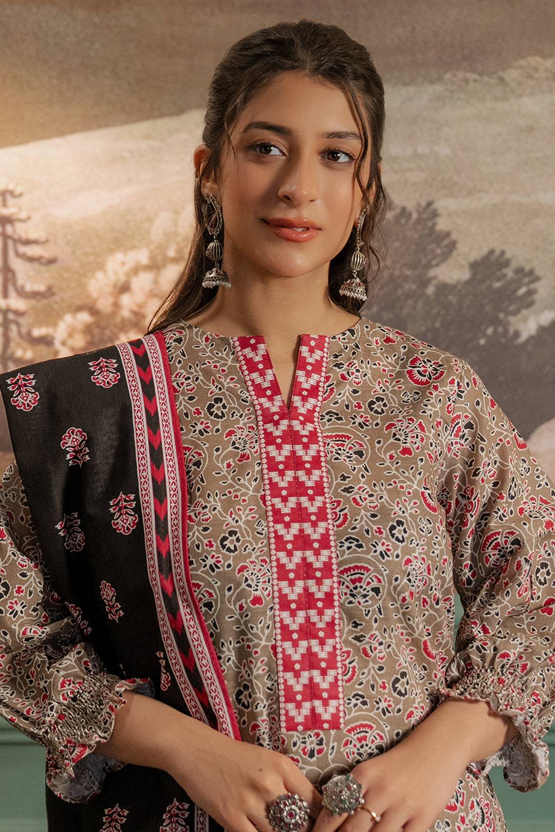 Zellbury | Unstitched 3 Piece Khaddar | Shirt Shalwar Dupatta - 0456 by Maria Faisal - Registered Vendor of : Zellbury Women - type : Essential Unstitched - 100% original wedding dresses