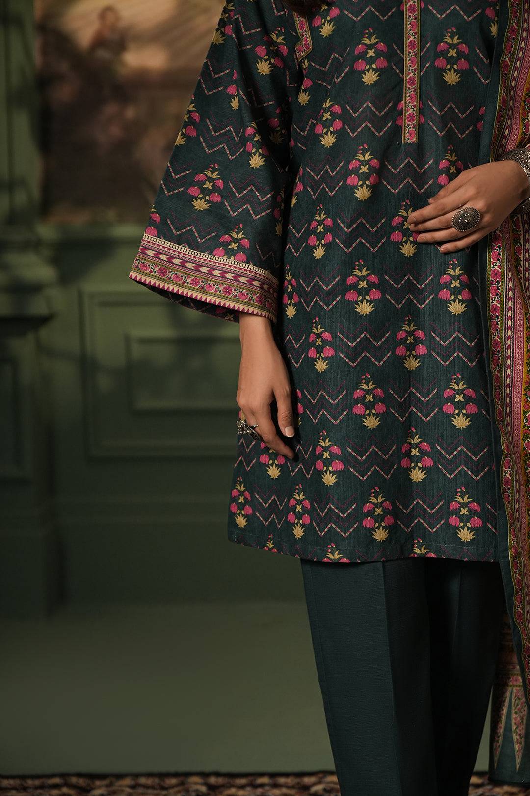 Zellbury | Unstitched 3 Piece Khaddar | Shirt Shalwar Shawl - 0459 by Maria Faisal - Registered Vendor of : Zellbury Women - type : Essential Unstitched - 100% original wedding dresses