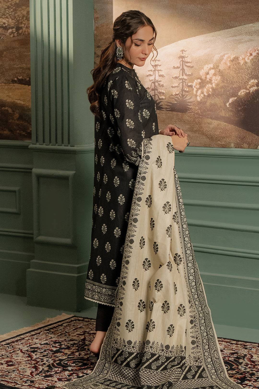 Zellbury | Unstitched 3 Piece Khaddar | Shirt Shalwar Dupatta - 0461 by Maria Faisal - Registered Vendor of : Zellbury Women - type : Essential Unstitched - 100% original wedding dresses