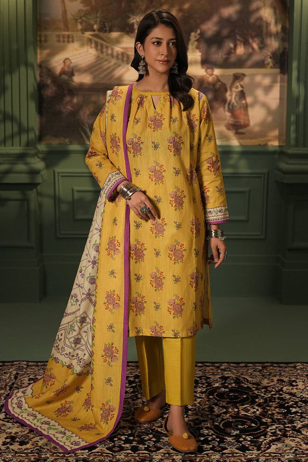 Zellbury | Unstitched 3 Piece Khaddar | Shirt Shalwar Dupatta - 0464 by Maria Faisal - Registered Vendor of : Zellbury Women - type : Essential Unstitched - 100% original wedding dresses