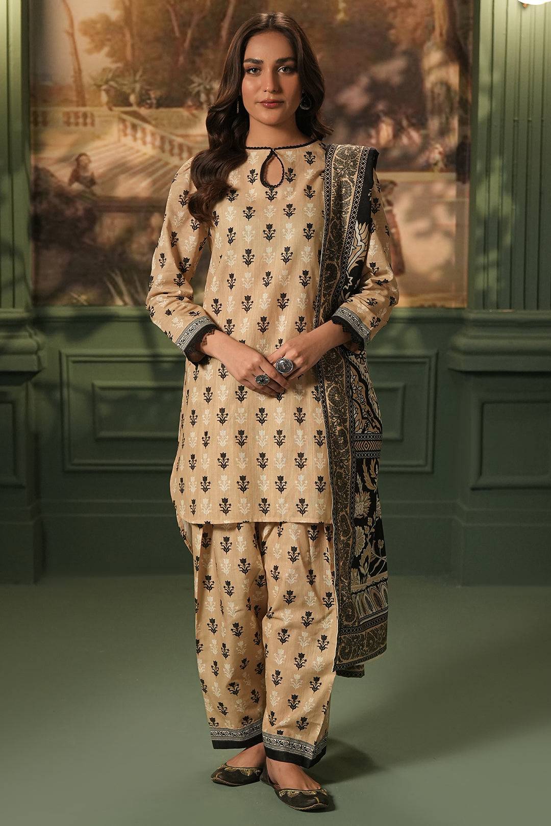 Zellbury | Unstitched 3 Piece Khaddar | Shirt Shalwar Dupatta - 0473 by Maria Faisal - Registered Vendor of : Zellbury Women - type : Essential Unstitched - 100% original wedding dresses