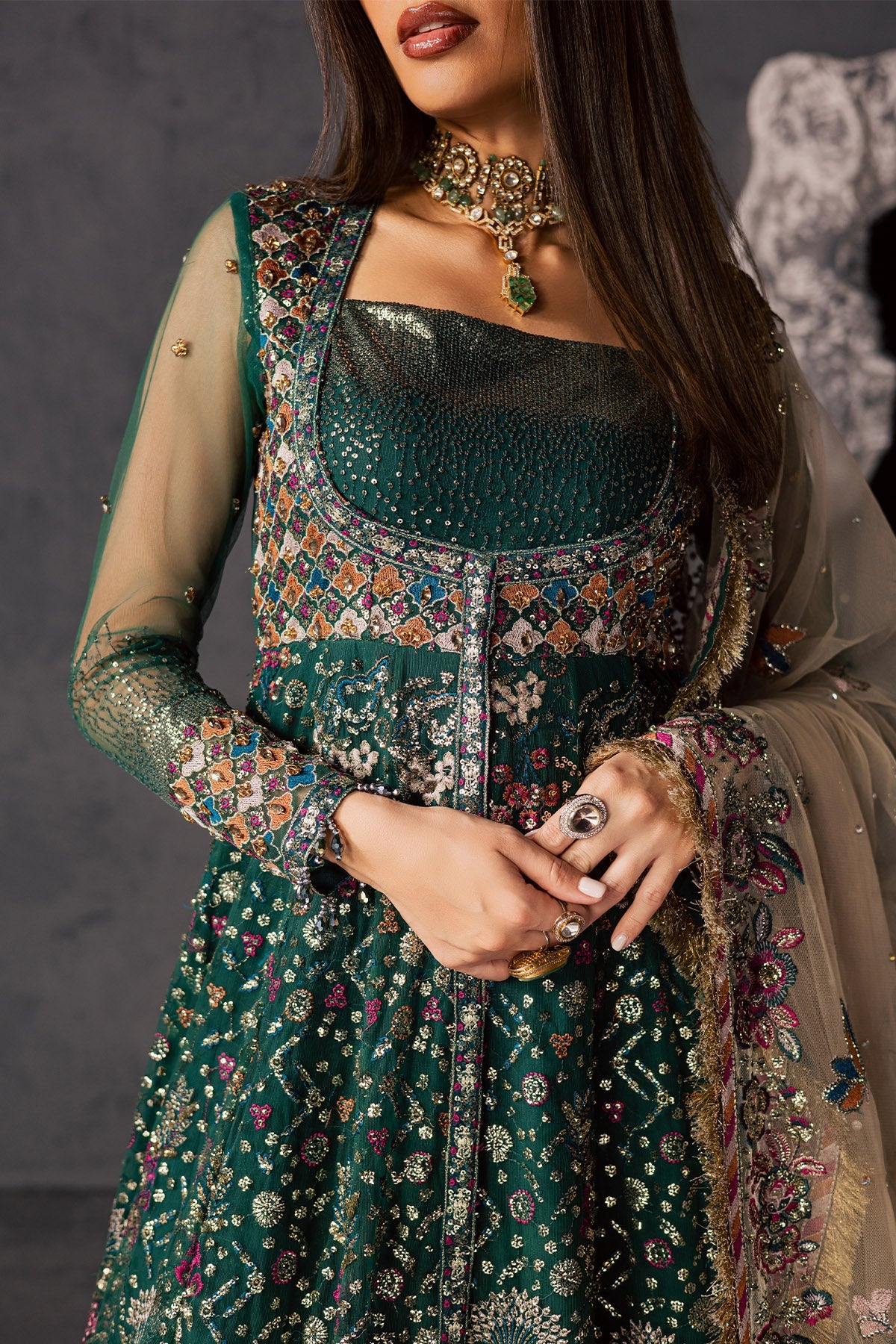 Nureh | Muse Formal | NFM-01 - Formal Dress - available at Maria Faisal in UK and USA.