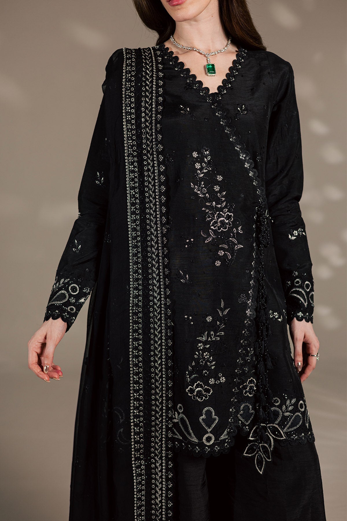 Nureh | The Silk 26 | S-37 - Luxury Dress - available at Maria Faisal in UK and USA.