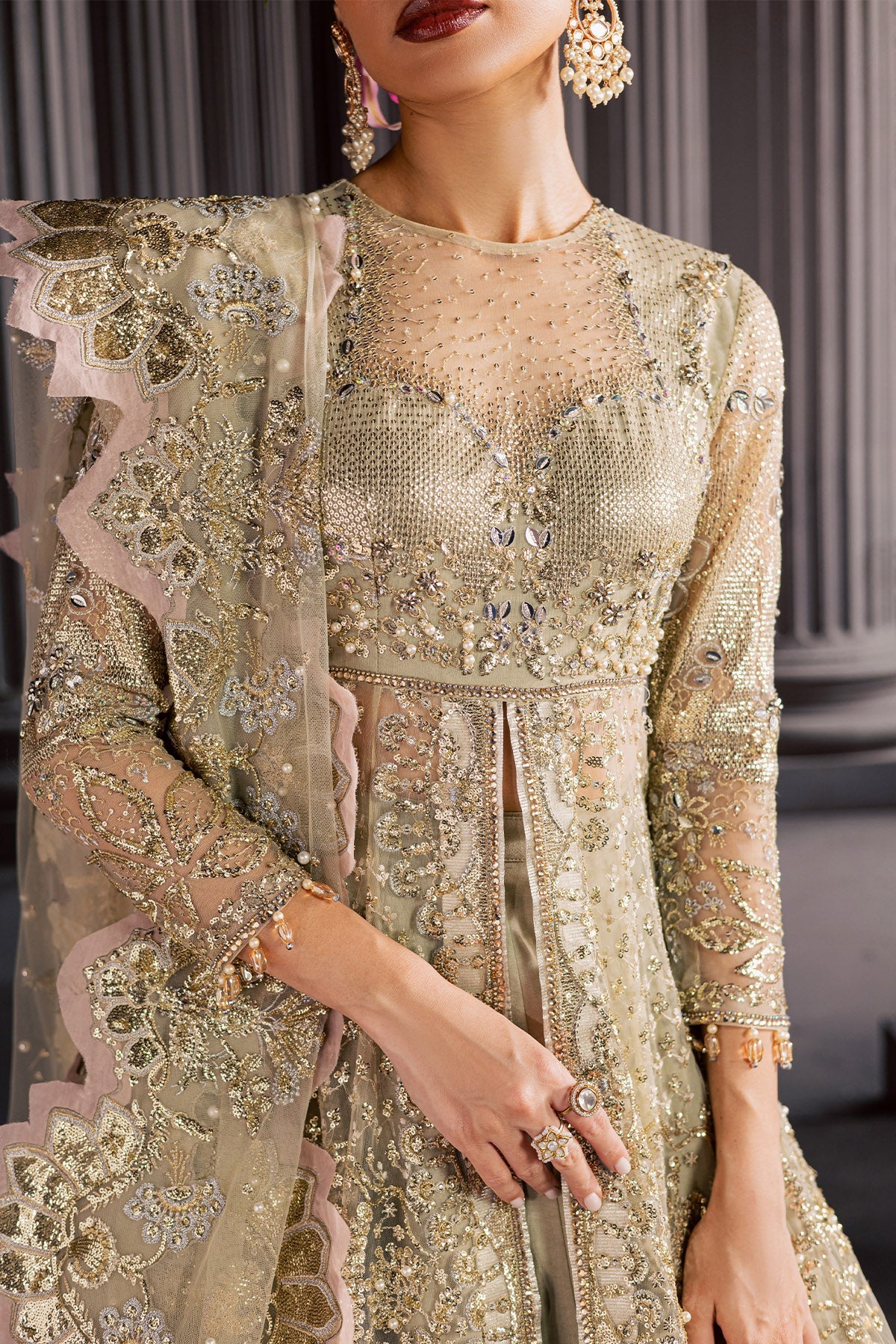 Nureh | Muse Formal | NFM-03 - Formal Dress - available at Maria Faisal in UK and USA.
