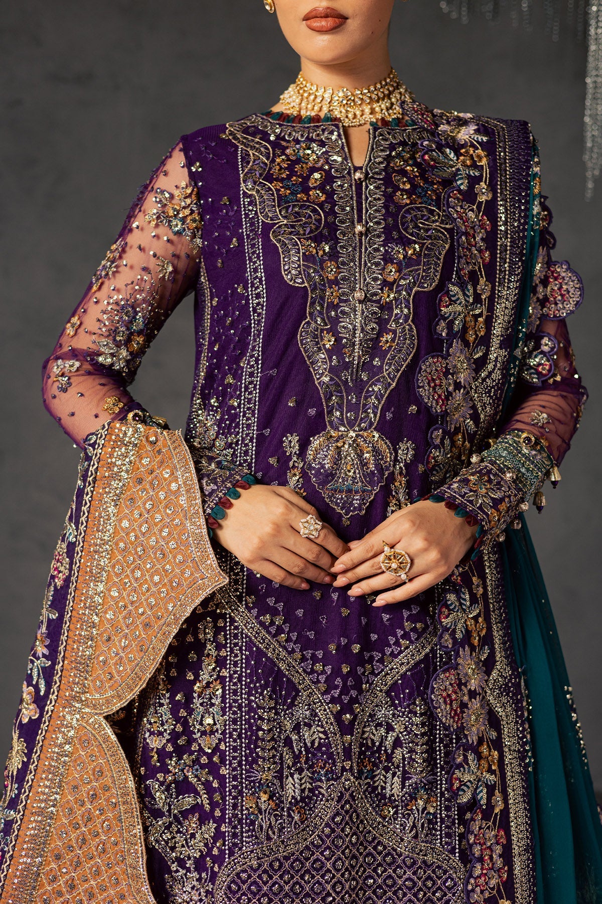 Nureh | Muse Formal | NFM-06 - Formal Dress - available at Maria Faisal in UK and USA.