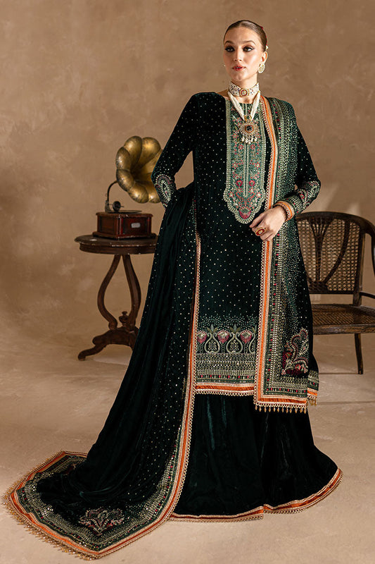 Marjjan | De Rose Velvet | MRV-07 (GREEN) - Ladies Clothes - Maria Faisal