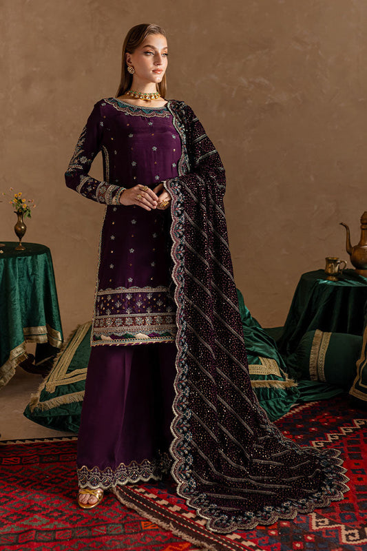 Marjjan | De Rose Velvet | MRV-12 (PURPLE) - Ladies Clothes - Maria Faisal