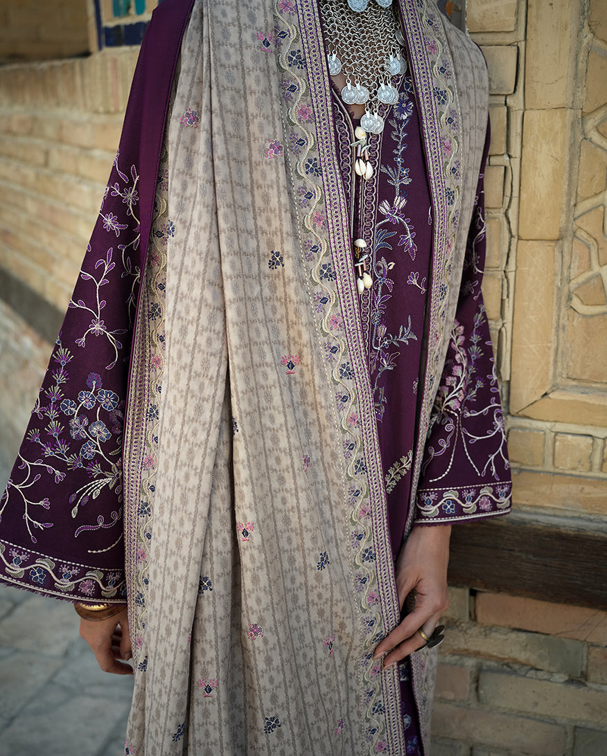 Mushq | Bukhara Winter Edit | Winter Caravan - Luxury Dress - available at Maria Faisal in UK and USA.