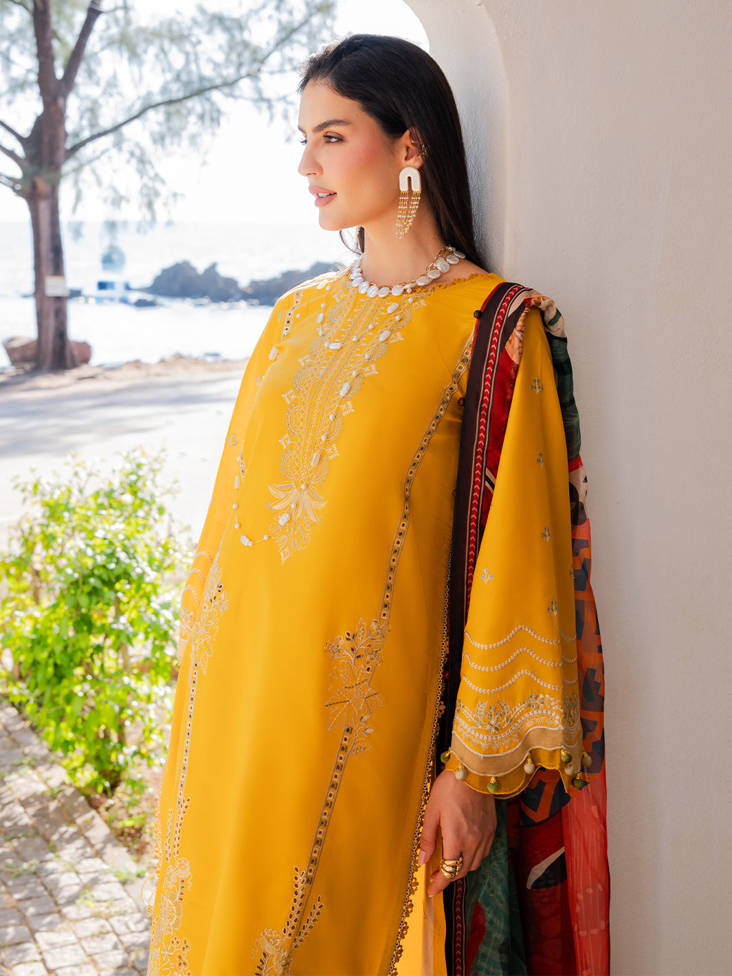 Izel | Dareen Luxury Lawn 26 | Zareen - Luxury Dress - available at Maria Faisal in UK and USA.