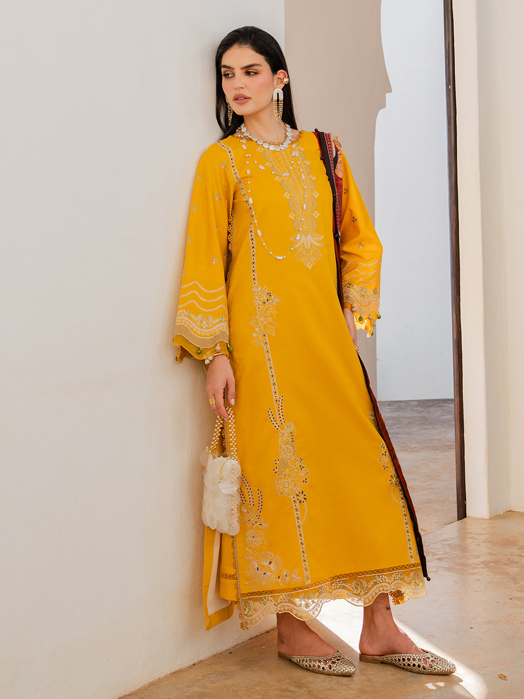 Izel | Dareen Luxury Lawn 26 | Zareen - Luxury Dress - available at Maria Faisal in UK and USA.