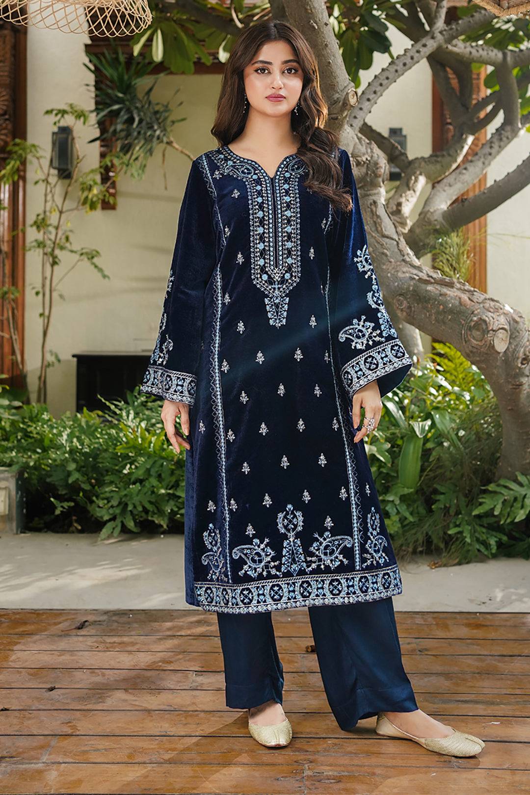 Zellbury | Winter Pret | Embroidered Kurta Trouser - 3276 by Maria Faisal - Registered Vendor of : Zellbury Women - type : Luxury Pret - 100% original wedding dresses