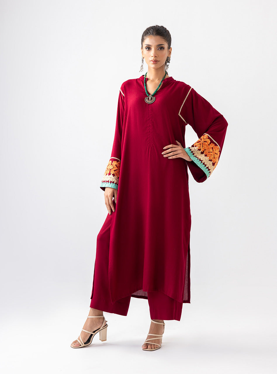 Zainab Chottani | Aara Casual Pret |  Divine Maroon - Ladies Clothes 