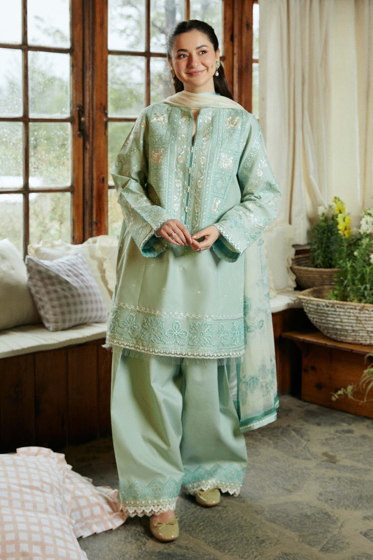 Zara Shahjahan | Coco Lawn Vol 2 | AYRA-6B - Designer Dress with Intricate embroidery and embellishments. Shop elegent wedding dress at Maria Faisal.
