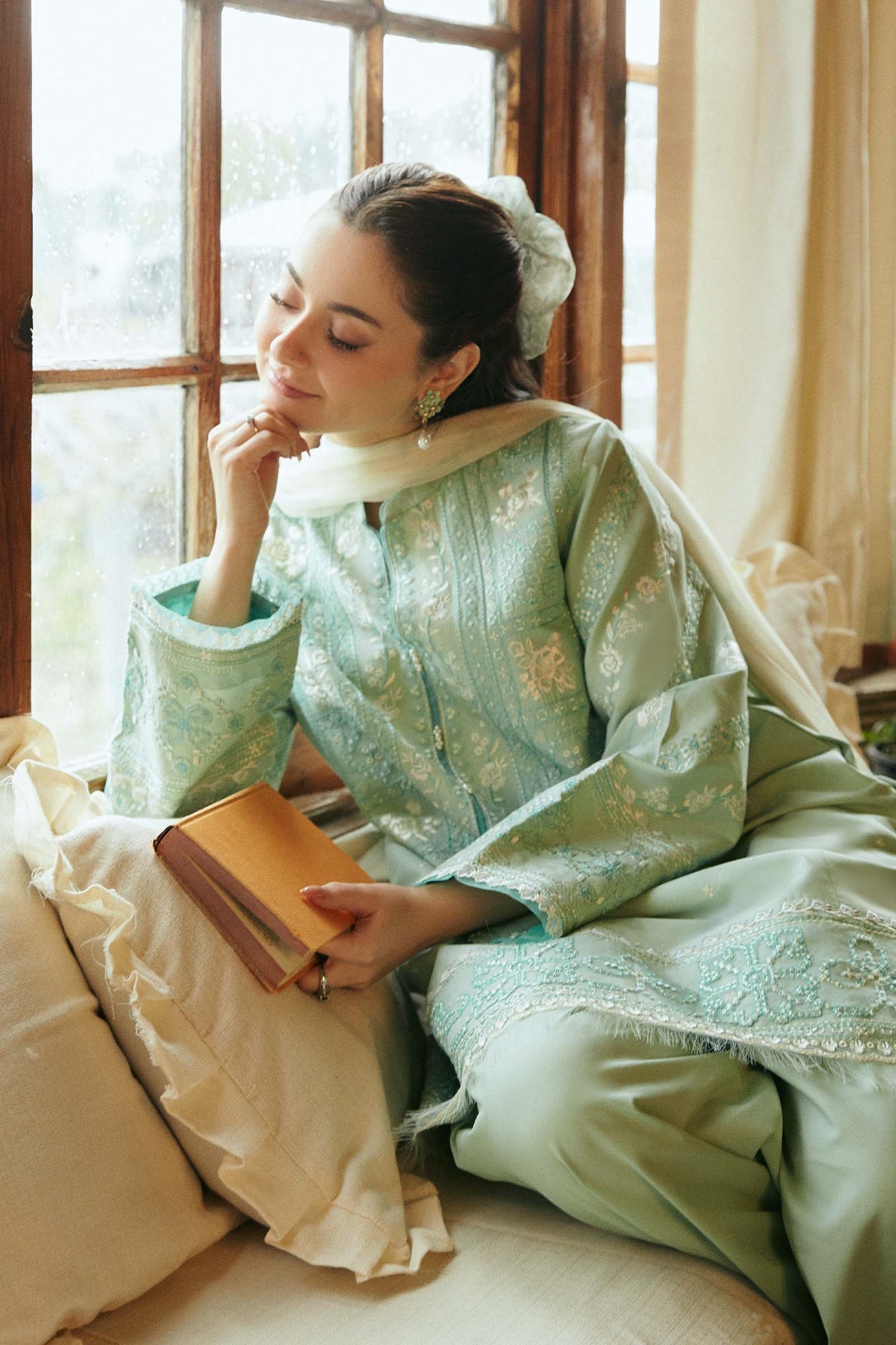 Zara Shahjahan | Coco Lawn Vol 2 | AYRA-6B - Designer Dress with Intricate embroidery and embellishments. Shop elegent wedding dress at Maria Faisal.