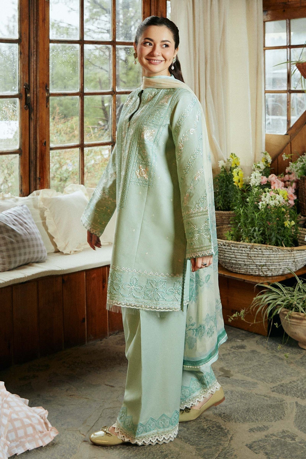 Zara Shahjahan | Coco Lawn Vol 2 | AYRA-6B - Designer Dress with Intricate embroidery and embellishments. Shop elegent wedding dress at Maria Faisal.