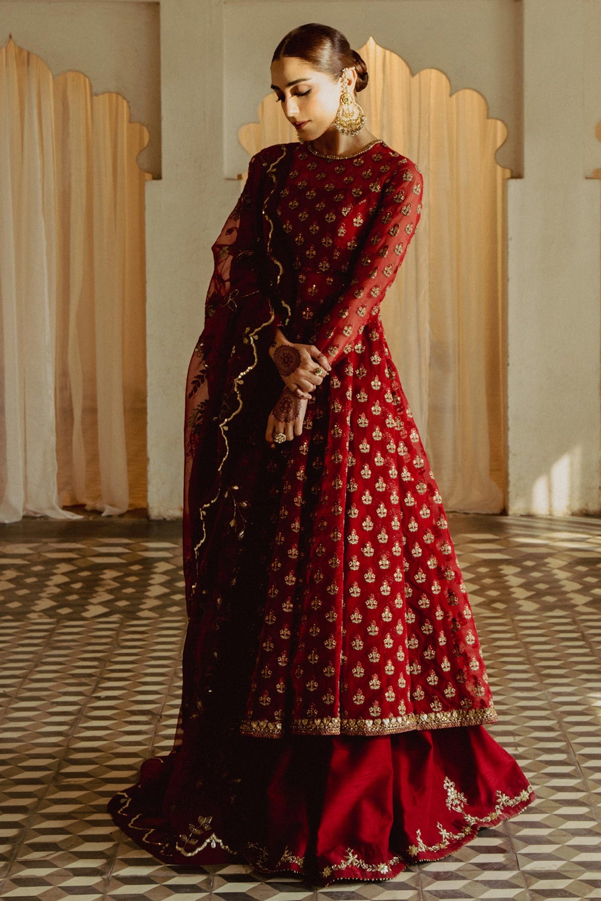 Zara Shahjahan | Bridal 2024 | GUL-MOHAR - Designer Dress with Intricate embroidery and embellishments. Shop elegent wedding dress at Maria Faisal.