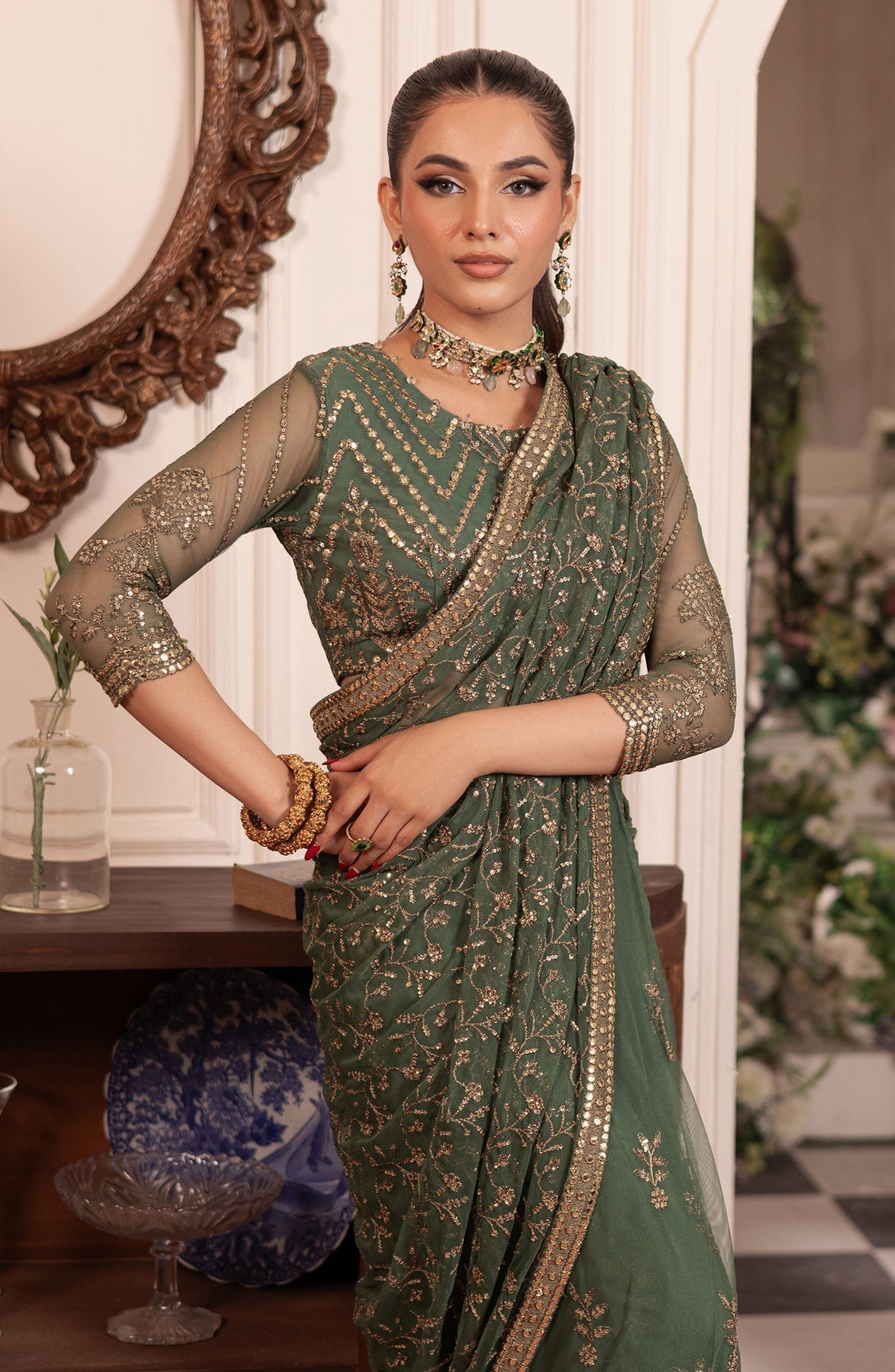Zarif | Inayat Wedding Formals |  ZRI 04 SHABAB - Designer Dress with Intricate embroidery and embellishments. Shop elegent wedding dress at Maria Faisal.