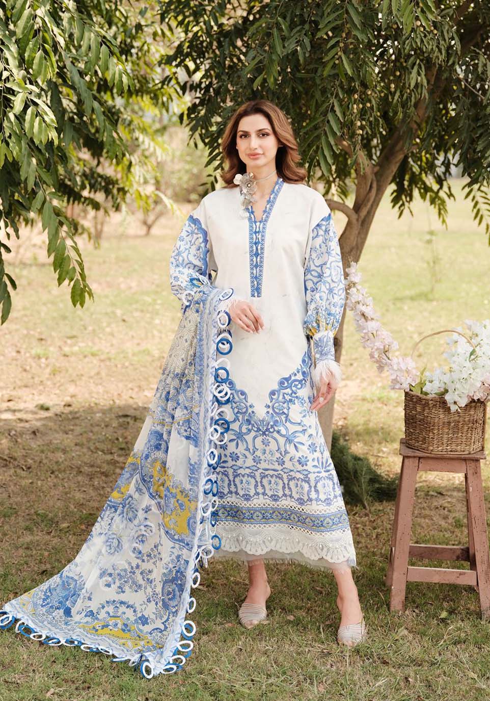Zarqash | Luxe Lawn 24 | ZQ 7 - Ladies Clothes - Maria Faisal