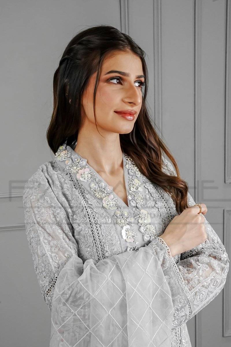 Panache | Pret | A Pastel Gray Dream by Maria Faisal - Registered Vendor of : Panache By Mona - type : Ladies Clothes - 100% original wedding dresses