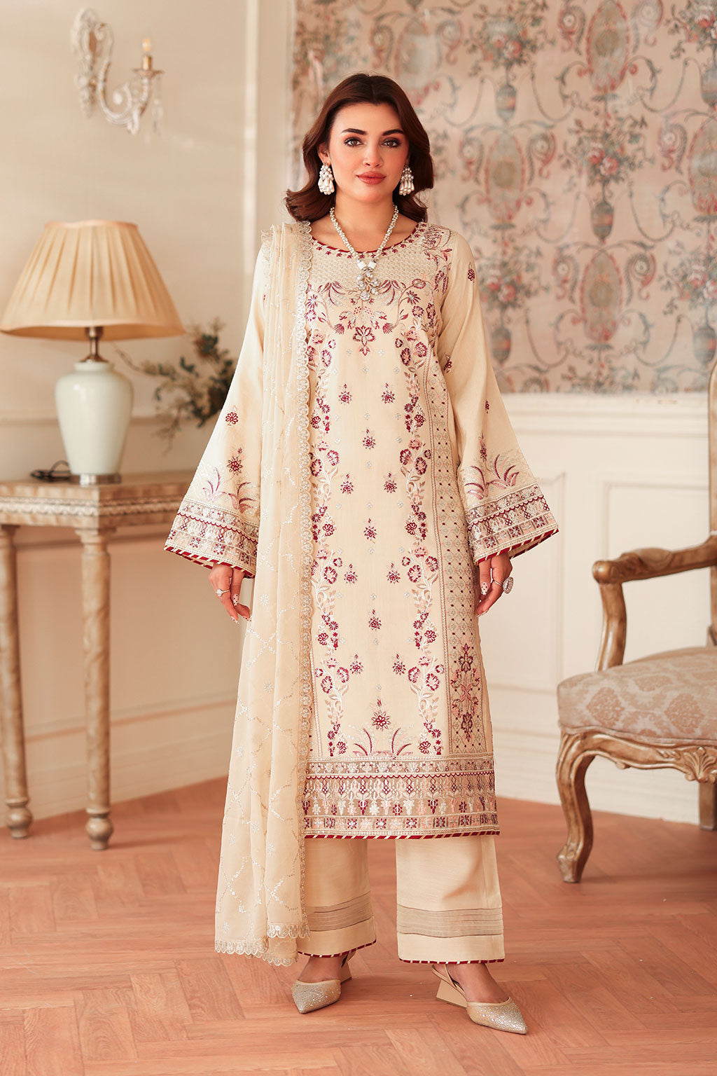 Ramsha | Aangan Luxury Raw silk | AA-207 - Formal Dress - available at Maria Faisal in UK and USA.