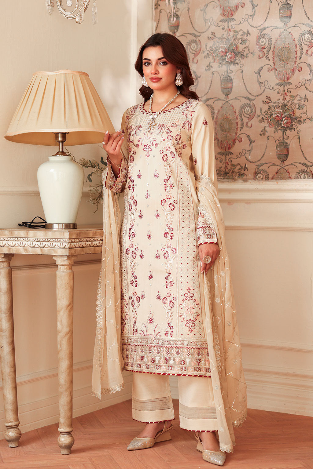 Ramsha | Aangan Luxury Raw silk | AA-207 - Formal Dress - available at Maria Faisal in UK and USA.