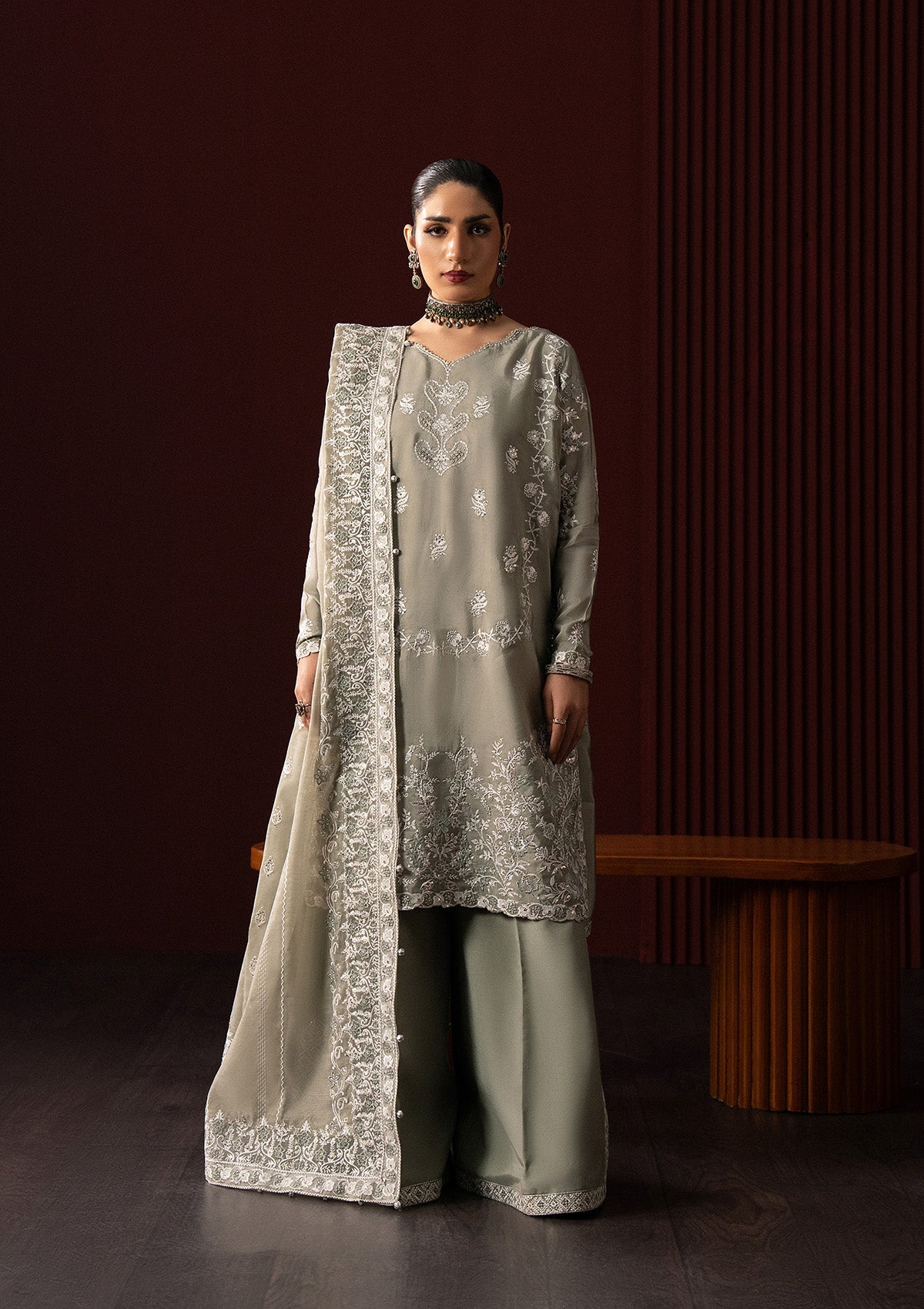 Aik Atelier | Lady Aik 25 | LOOK 06 - Formal Dress - available at Maria Faisal in UK and USA.