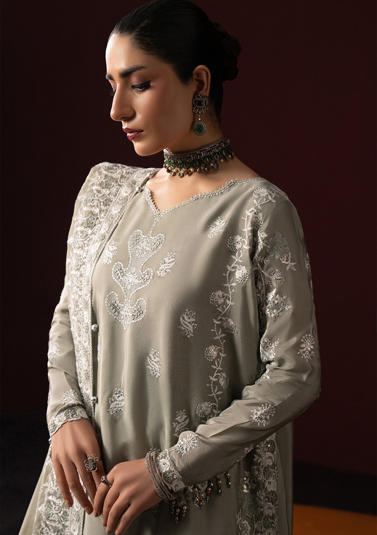 Aik Atelier | Lady Aik 25 | LOOK 06 - Formal Dress - available at Maria Faisal in UK and USA.