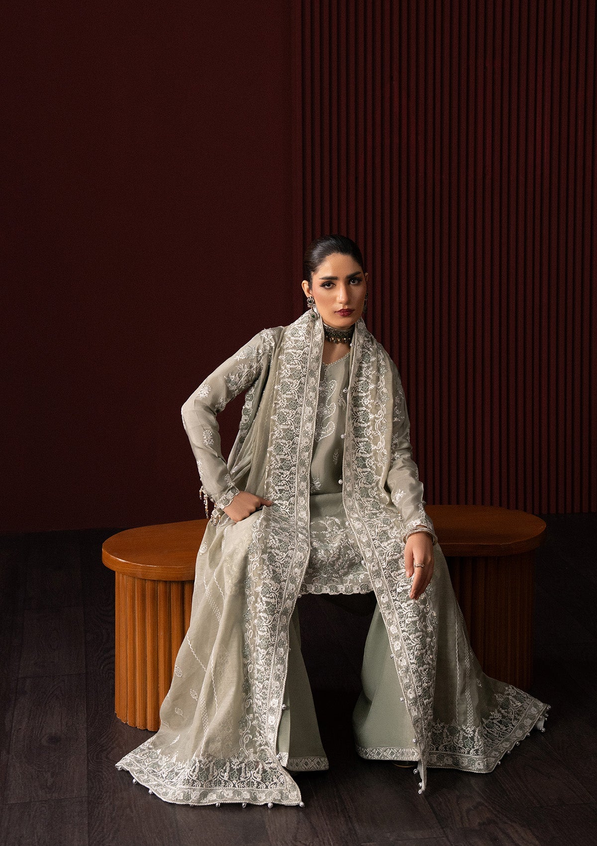Aik Atelier | Lady Aik 25 | LOOK 06 - Formal Dress - available at Maria Faisal in UK and USA.
