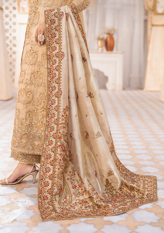 WEDDING FESTIVE '24 VOL. 1 - GOLD TISSUE SHAWL - Clothing - Maria Faisal
