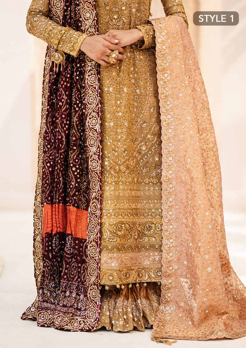 Aik Atelier | MAROON TUSSAR SILK CHUNRI SHAWL - Designer Dress with Intricate embroidery and embellishments. Shop elegent wedding dress at Maria Faisal.