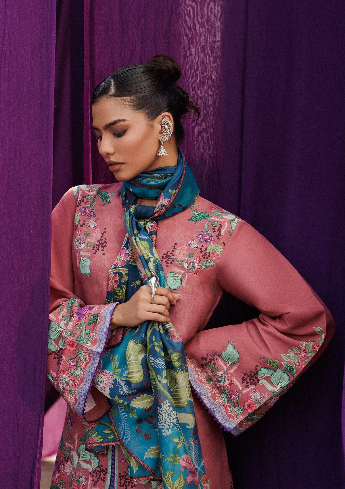 Aik Atelier | Roz Khaddar | AIK ROZ '25 D2 - LOOK 02 - Luxury Dress - available at Maria Faisal in UK and USA.