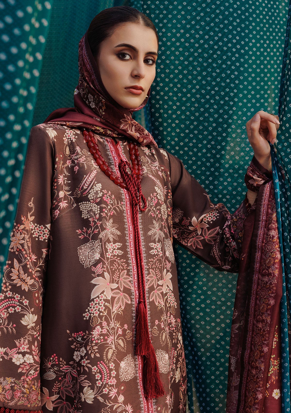 Aik Atelier | Roz Khaddar | AIK ROZ '25 D2 - LOOK 05 - Luxury Dress - available at Maria Faisal in UK and USA.