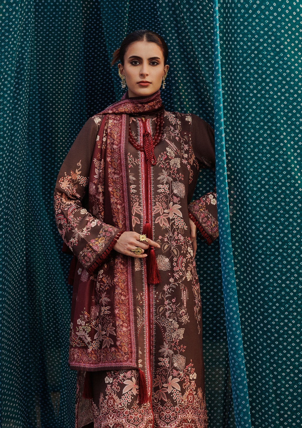 Aik Atelier | Roz Khaddar | AIK ROZ '25 D2 - LOOK 05 - Luxury Dress - available at Maria Faisal in UK and USA.