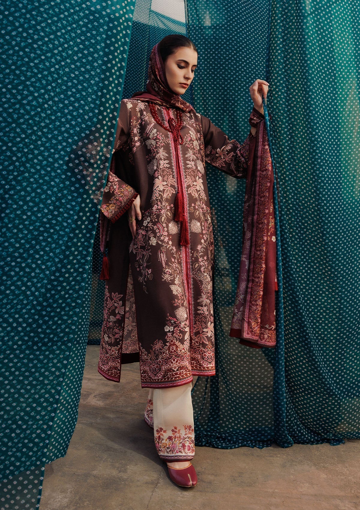 Aik Atelier | Roz Khaddar | AIK ROZ '25 D2 - LOOK 05 - Luxury Dress - available at Maria Faisal in UK and USA.